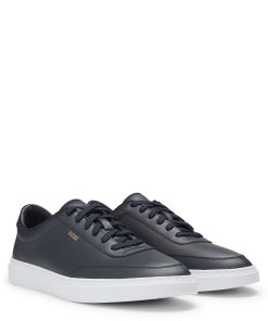 Hugo Boss Sneakers-Coated-leather trainers with gold-tone logo-hugo boss outlet