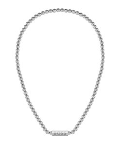 Hugo Boss Cufflinks and Jewelry-Beaded necklace in brushed stainless steel with octagonal closure-boss outlet