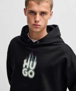 Hugo Boss Tracksuits-Cotton-terry hoodie with stacked smoke logo print-hugoboss 2