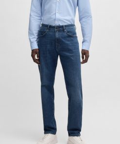 Hugo Boss-Maine regular-fit jeans in blue soft-motion denim-hugo boss near me