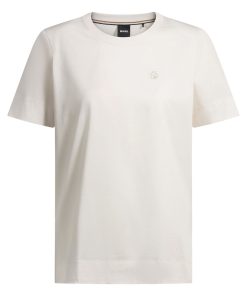 Hugo Boss T-Shirts-Mercerized-cotton T-shirt with Double B monogram-hugoboss 2