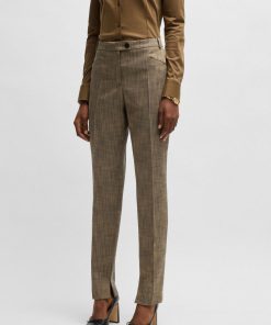 Hugo Boss Pants-Relaxed-fit trousers in melange stretch sharkskin fabric-hugo by hugo boss