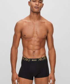 Hugo Boss Underwear-Stretch-cotton socks and trunks set with sparkly trims-hugo boss store 2