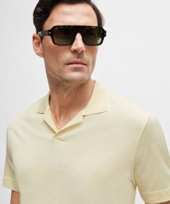 Hugo Boss Polo Shirts-Cotton-silk polo shirt with striped details-hugo boss outlet 2