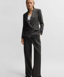 Hugo Boss Tailored Jackets-Regular-fit blazer in pinstripe stretch material-hugo 2