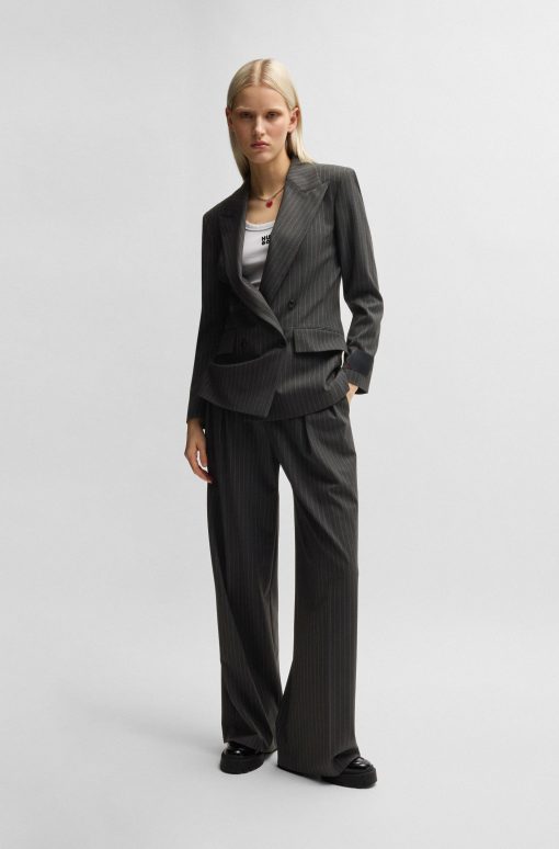 Hugo Boss Tailored Jackets-Regular-fit blazer in pinstripe stretch material-hugo - Image 2