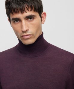 Hugo Boss Sweaters and Cardigans-Slim-fit rollneck sweater in merino wool-hugo boss outlet 2