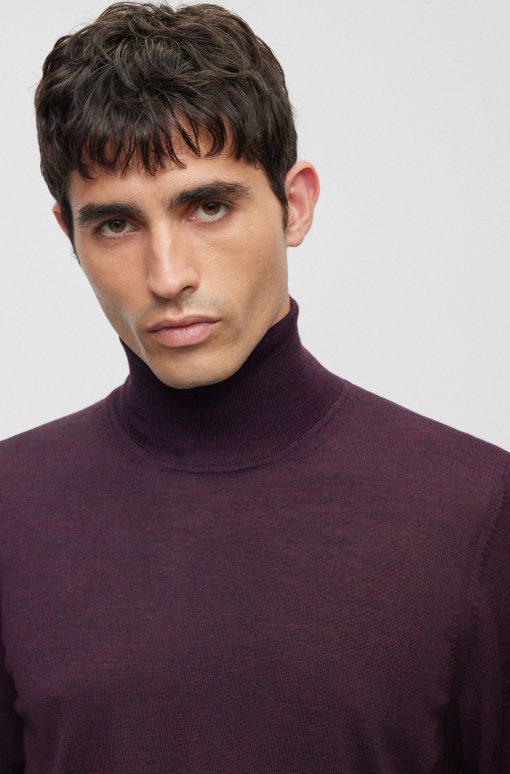 Hugo Boss Sweaters and Cardigans-Slim-fit rollneck sweater in merino wool-hugo boss outlet - Image 2