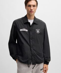 Hugo Boss Jackets and Coats-BOSS x NFL water-repellent jacket with embroidered branding-hugo boss store near me