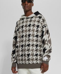 Hugo Boss Sweaters and Cardigans-BOSS x Perfect Moment knitted-wool hoodie with houndstooth pattern-hugo boss near me