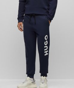 Hugo Boss Sweatshirts and Jogging Pants-Cuffed tracksuit bottoms in French terry with contrast logo-hugo boss store