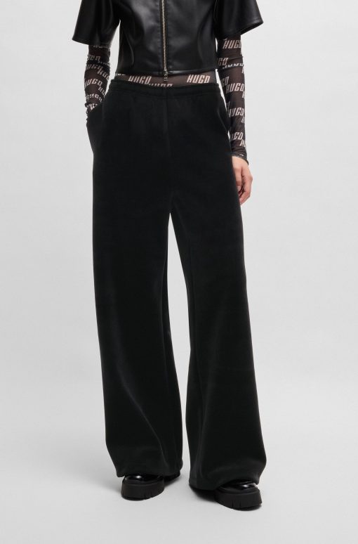 Hugo Boss-Relaxed-fit tracksuit bottoms in stretch velour-hugo