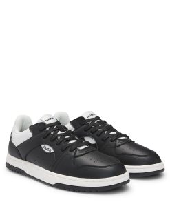 Hugo Boss Sneakers-Faux-leather lace-up trainers with logo details-hugo boss sale