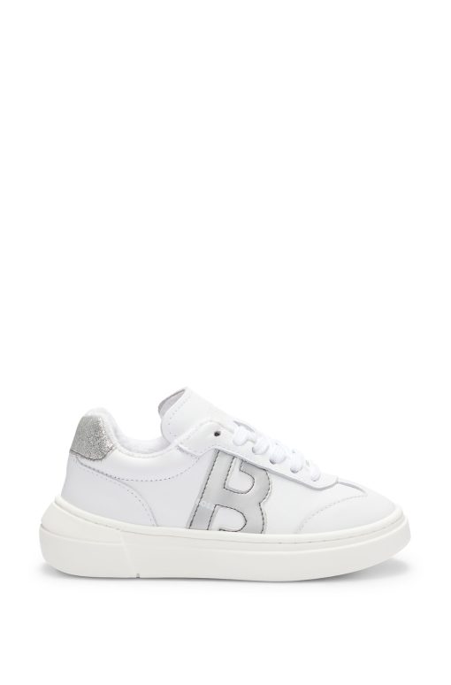 Hugo Boss-Kids' leather trainers with monogram detail-hugo boss store near me