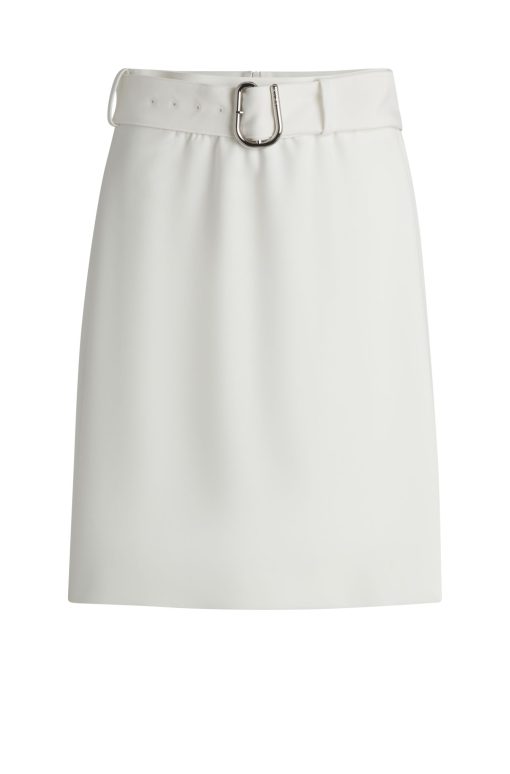 Hugo Boss Skirts-Mini skirt with wrap front and buckled belt-hugo by hugo boss - Image 2