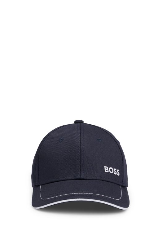 Hugo Boss-Cotton-twill cap with embroidered logo and metal buckle-hugo boss sale - Image 2