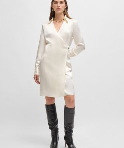 Hugo Boss Dresses-Wrap-front dress with collar-hugo boss sale