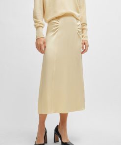 Hugo Boss Skirts-High-waisted A-line skirt with gathered details-hugo boss outlet