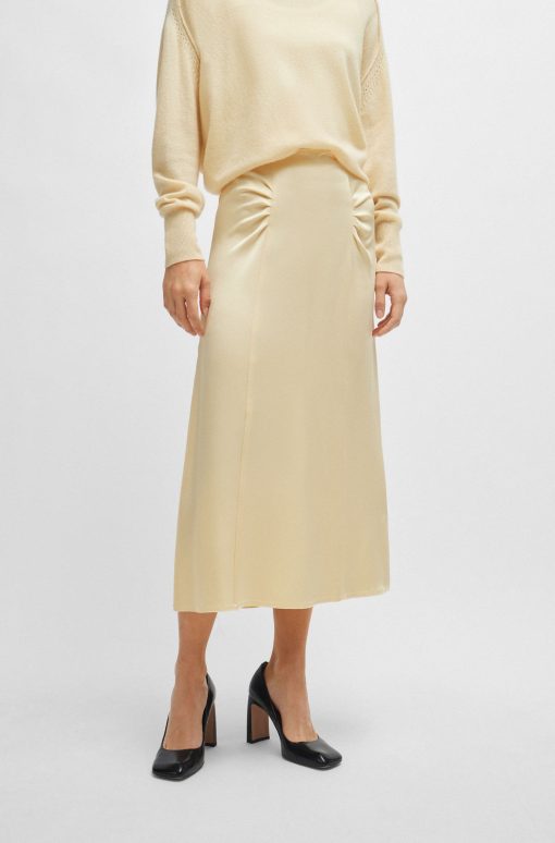 Hugo Boss Skirts-High-waisted A-line skirt with gathered details-hugo boss outlet