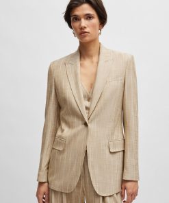 Hugo Boss Tailored Jackets-Regular-fit jacket in pinstripe material with signature lining-hugo