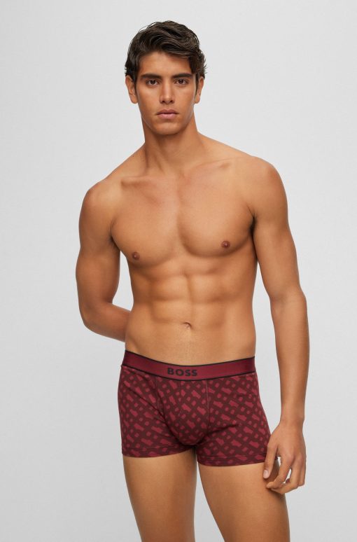 Hugo Boss Underwear-Seasonal-print trunks in cotton with stretch-hugo - Image 2