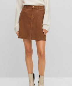 Hugo Boss Skirts-A-line skirt in stretch-cotton corduroy-hugo