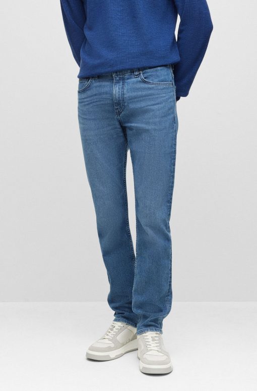 Hugo Boss Pants-Slim-fit jeans in blue comfort-silk denim-boss outlet