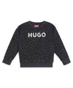 Hugo Boss-Kids’ cheetah-print sweatshirt with rear zip-boss hugo