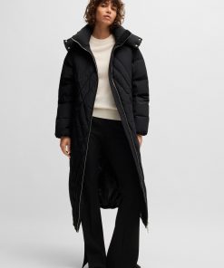 Hugo Boss Jackets and Coats-Quilted down coat with adjustable hood-hugo boss store near me