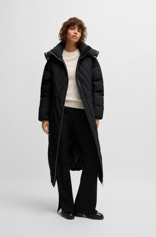 Hugo Boss Jackets and Coats-Quilted down coat with adjustable hood-hugo boss store near me