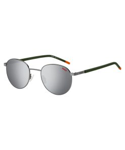 Hugo Boss Eyewear-Round sunglasses with khaki-colored temples-hugo by hugo boss