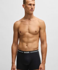 Hugo Boss Underwear-Three-pack of stretch-cotton boxer briefs with logos-hugo 2