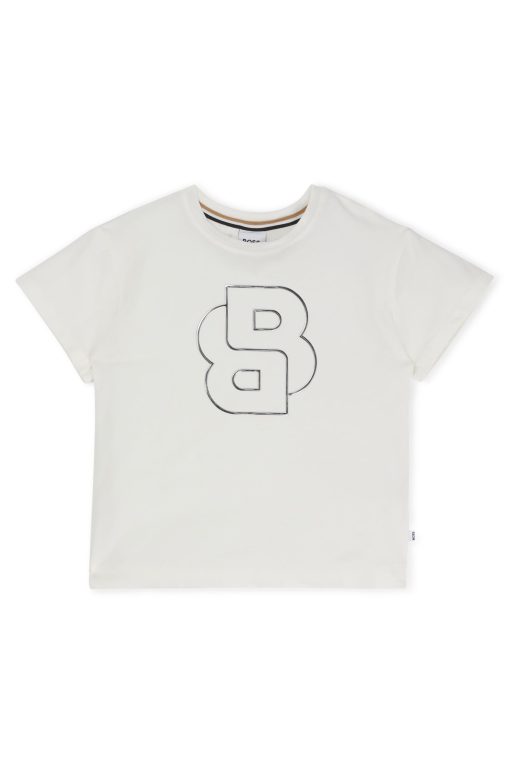 Hugo Boss-Kids' T-shirt in stretch cotton with Double B monogram-boss outlet