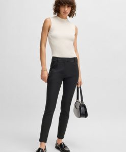 Hugo Boss-Cropped slim-fit trousers with zipped hems-hugo by hugo boss 2