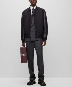 Hugo Boss Suits-Two-piece regular-fit suit in striped jersey-hugoboss 2