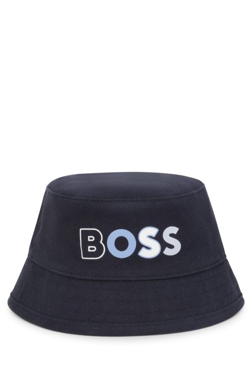 Hugo Boss-Baby bucket hat with multi-colored logo print-boss hugo