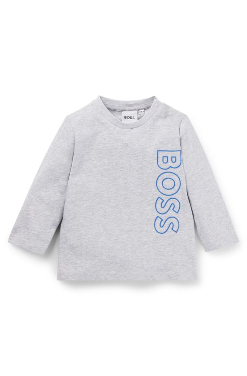 Hugo Boss-Kids' long-sleeved T-shirt in cotton with vertical logo-boss near me