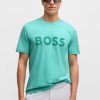 Hugo Boss Polo Shirts-Interlock-cotton polo shirt with striped collar-boss near me 3