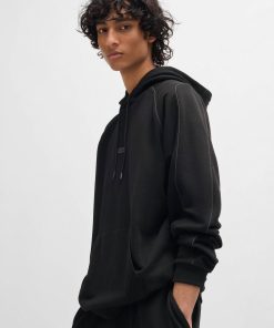 Hugo Boss Tracksuits-Cotton-terry sweatshirt with decorative reflective trims-hugo boss store near me