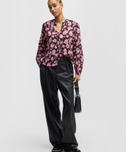 Hugo Boss Blouses-Regular-fit blouse in printed cotton voile-boss store 2