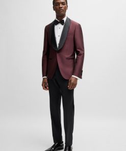 Hugo Boss Sport Coats-Slim-fit tuxedo jacket in silk and wool-boss store 2