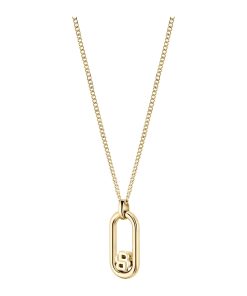 Hugo Boss Jewelry-Gold-tone chain necklace with Double B monogram pendant-hugo boss near me 2