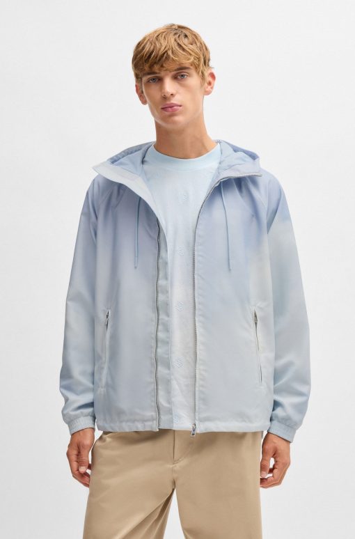 Hugo Boss Jackets and Coats-Water-repellent jacket with cloud artwork-hugo boss store near me