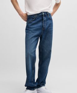 Hugo Boss Pants-Baggy-fit jeans in blue denim-boss near me