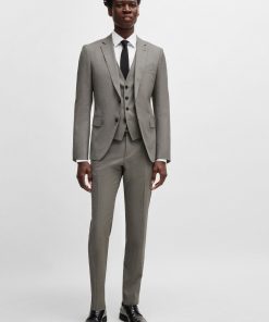 Hugo Boss Suits-Slim-fit suit in patterned stretch wool-boss hugo 2