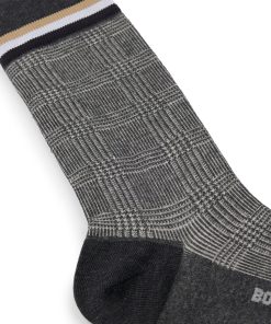 Hugo Boss Socks-Regular-length checked socks in mercerized stretch cotton-hugoboss 2