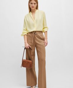 Hugo Boss Blouses-Notch-neckline blouse in lightweight voile-hugo boss store 2