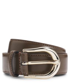 Hugo Boss Belts-Italian-leather belt with logo buckle-hugo boss store