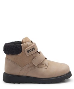 Hugo Boss-Kids’ boots in leather with faux-shearling collar-hugo boss store