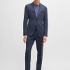 Hugo Boss Suits-Slim-fit suit in a patterned wool blend-hugo boss sale 3